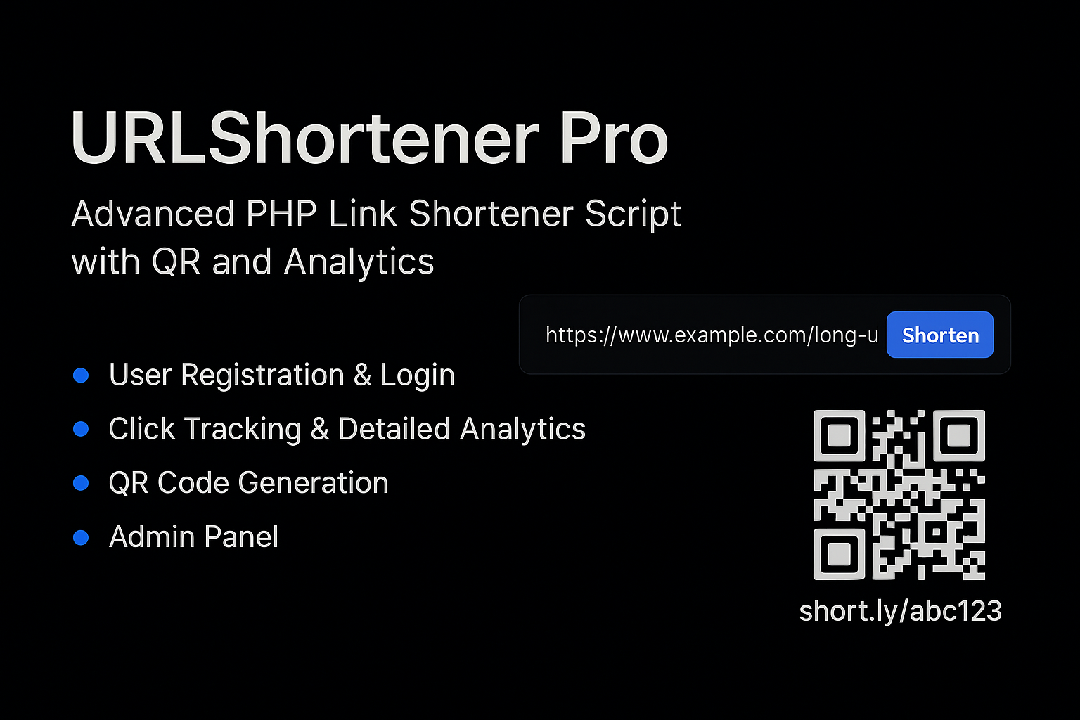 URLShortener Pro – Advanced PHP Link Shortener Script with QR and Analytics
