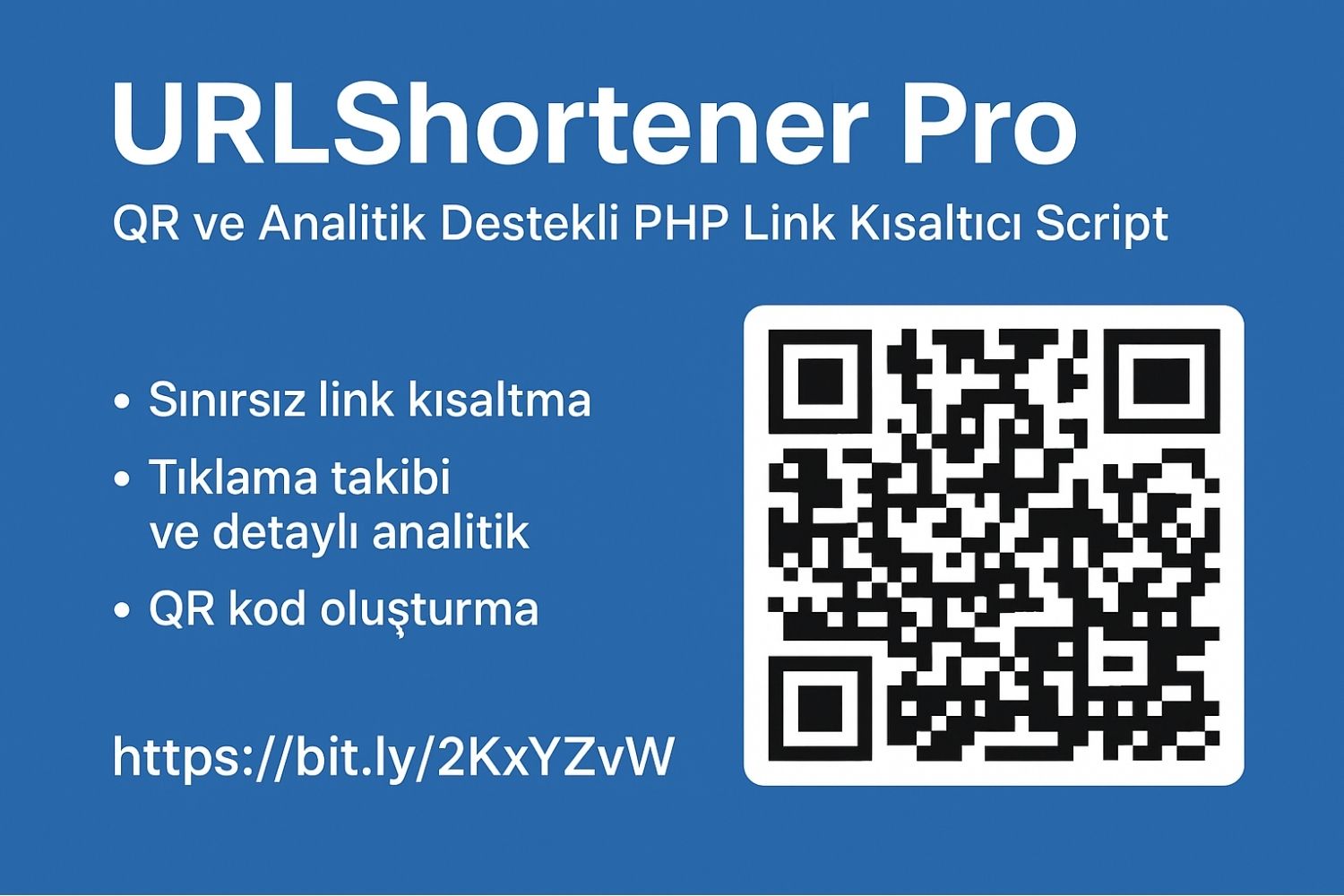 URLShortener Pro – Gelişmiş PHP Link Kısaltma Scripti (QR ve Tıklama Takibi ile)